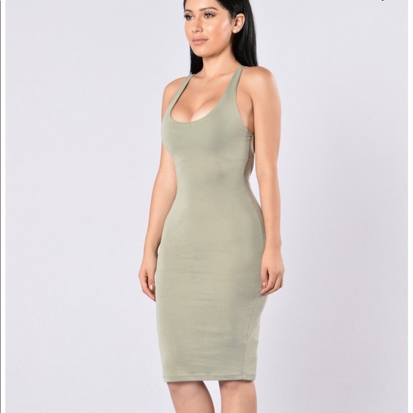 *NEW* Olive Midi Dress - Picture 3 of 3